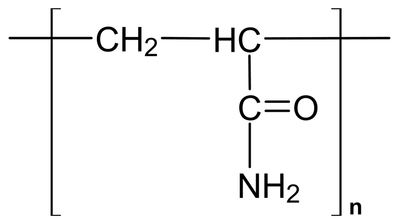 Công thức cấu tạo của PAM  - Poly Acrylamide
