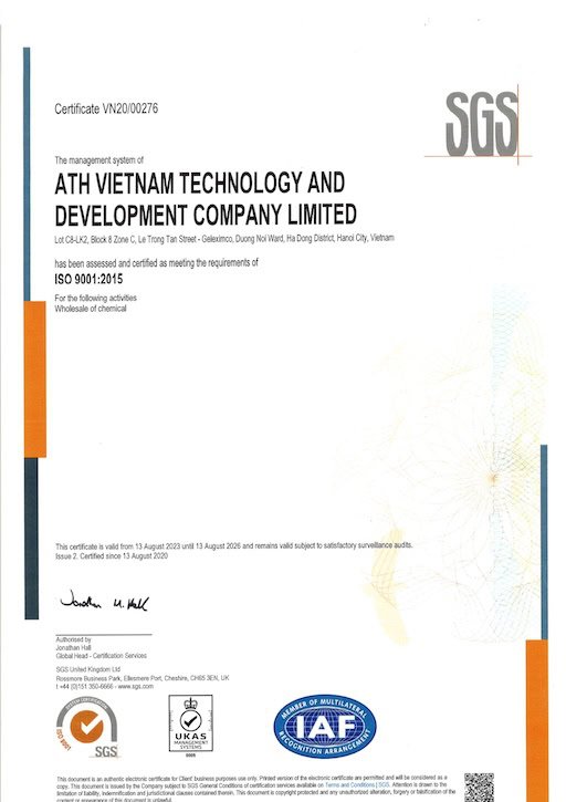 Chứng Chỉ ISO ATH Việt Nam